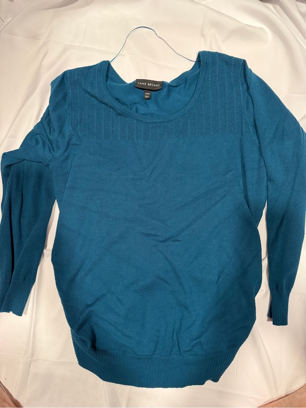 Lane Bryant Teal Ribbed Knit Sweater